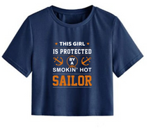 Load image into Gallery viewer, Sailor's girlfriend - Women's Crop Top