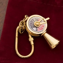 Load image into Gallery viewer, Nautical Vintage Brass Telegraph Key Chain with Carabiner Hook