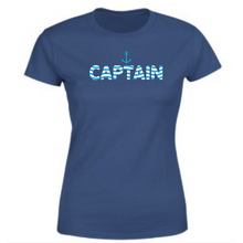 Load image into Gallery viewer, Captain (Waviform Typo) - Women's Half Sleeve Round Neck T-shirt