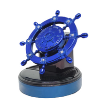 Load image into Gallery viewer, Solar Powered Rotating Ship Helm Wheel Air Freshener Car Dashboard Accessory