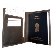 Load image into Gallery viewer, Classic Veg Tanned Hunter Leather Passport / CDC / COC Travel Wallet