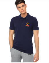 Load image into Gallery viewer, PUMA Brand Merchant Navy Ranks Printed Polo Neck T-shirt - Navy Blue