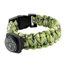 Load image into Gallery viewer, Compass Green Paracord Wrist Band Bracelet