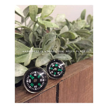 Load image into Gallery viewer, Silver Round Black Compass Cufflinks