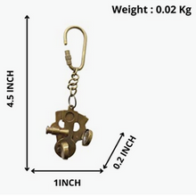 Load image into Gallery viewer, Nautical Sextant Brass Metal Keychain with Carabiner Hook