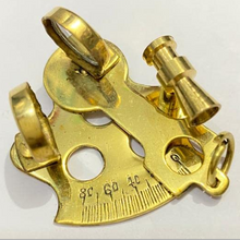 Load image into Gallery viewer, Nautical Sextant Brass Metal Keychain with Carabiner Hook