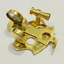 Load image into Gallery viewer, Nautical Sextant Brass Metal Keychain with Carabiner Hook