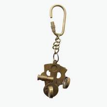 Load image into Gallery viewer, Nautical Sextant Brass Metal Keychain with Carabiner Hook