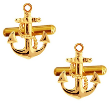 Load image into Gallery viewer, Golden Anchor Cuff Links