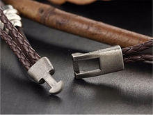 Load image into Gallery viewer, Anchor Braided Leather Ring Wrist Band Strand Bracelet - Men