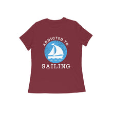 Load image into Gallery viewer, Addicted to sailing - Women's half sleeve round neck T-shirt