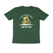 Load image into Gallery viewer, Never underestimate an old man with a cycle - Men's Half sleeve round neck T-Shirt