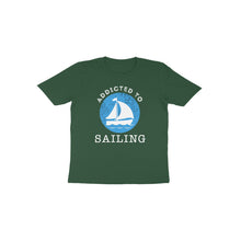 Load image into Gallery viewer, Addicted to sailing -Toddlers unisex half sleeve round neck T-shirt