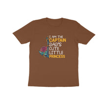 Load image into Gallery viewer, Captain dad's cute little princess - Kids unisex half sleeve round neck T-shirt