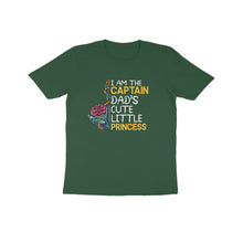 Load image into Gallery viewer, Captain dad's cute little princess - Kids unisex half sleeve round neck T-shirt