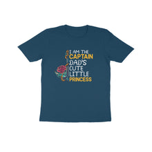 Load image into Gallery viewer, Captain dad's cute little princess - Kids unisex half sleeve round neck T-shirt
