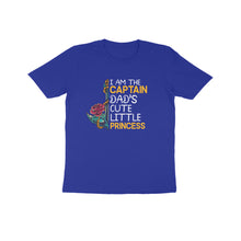 Load image into Gallery viewer, Captain dad's cute little princess - Kids unisex half sleeve round neck T-shirt