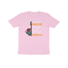 Load image into Gallery viewer, I am sailor dad's cute little princess - Kids unisex half sleeve round neck T-shirt