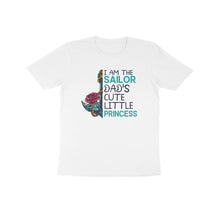 Load image into Gallery viewer, Sailor dad's cute little princess - Kids unisex half sleeve round neck T-shirt