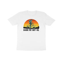 Load image into Gallery viewer, Burn fat not oil -Kids unisex half sleeve round neck T-shirt