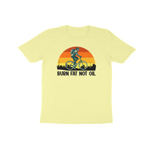 Load image into Gallery viewer, Burn fat not oil -Kids unisex half sleeve round neck T-shirt