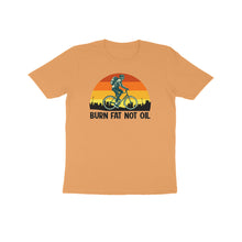 Load image into Gallery viewer, Burn fat not oil -Kids unisex half sleeve round neck T-shirt