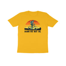 Load image into Gallery viewer, Burn fat not oil -Kids unisex half sleeve round neck T-shirt