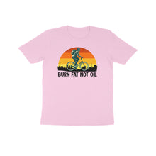 Load image into Gallery viewer, Burn fat not oil -Kids unisex half sleeve round neck T-shirt