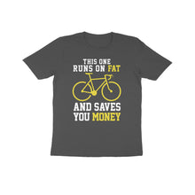 Load image into Gallery viewer, Runs on fat cycle - Kids unisex half sleeve round neck T-shirt