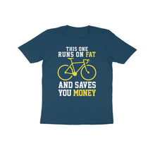 Load image into Gallery viewer, Runs on fat cycle - Kids unisex half sleeve round neck T-shirt