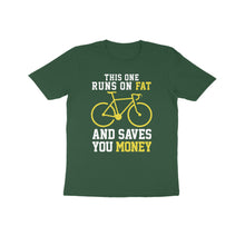 Load image into Gallery viewer, Runs on fat cycle - Kids unisex half sleeve round neck T-shirt