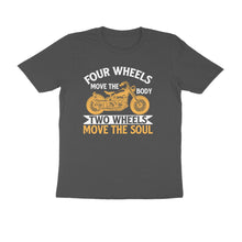 Load image into Gallery viewer, Four wheels move the body two wheels move the soul - Men's Half sleeve round neck T-Shirt