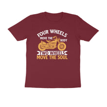 Load image into Gallery viewer, Four wheels move the body two wheels move the soul - Men's Half sleeve round neck T-Shirt
