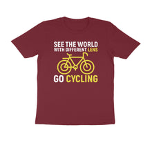 Load image into Gallery viewer, See the world with different lens go cycling - Men's Half sleeve round neck T-Shirt