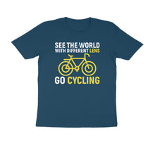 Load image into Gallery viewer, See the world with different lens go cycling - Men's Half sleeve round neck T-Shirt