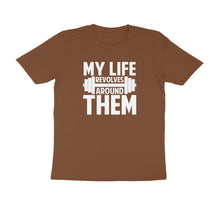 Load image into Gallery viewer, My life revolves around them Gym - Men's Half sleeve round neck T-Shirt
