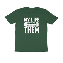 Load image into Gallery viewer, My life revolves around them Gym - Men's Half sleeve round neck T-Shirt