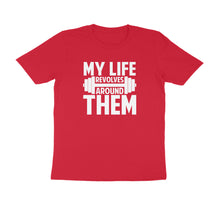 Load image into Gallery viewer, My life revolves around them Gym - Men's Half sleeve round neck T-Shirt