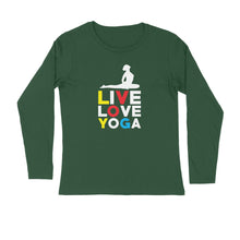 Load image into Gallery viewer, Live love yoga - Men's full sleeve round neck T-shirt