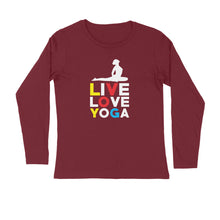 Load image into Gallery viewer, Live love yoga - Men's full sleeve round neck T-shirt