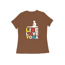 Load image into Gallery viewer, Live love yoga - Women's half sleeve round neck T-shirt