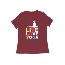 Load image into Gallery viewer, Live love yoga - Women's half sleeve round neck T-shirt
