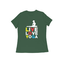 Load image into Gallery viewer, Live love yoga - Women's half sleeve round neck T-shirt