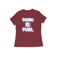 Load image into Gallery viewer, Pain is fuel - Women's half sleeve round neck T-shirt