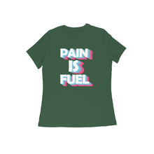 Load image into Gallery viewer, Pain is fuel - Women's half sleeve round neck T-shirt
