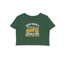 Load image into Gallery viewer, Four wheels move the body two wheels move the soul - Women's Crop Top