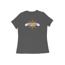 Load image into Gallery viewer, Captain (Typo with Wheel) - Women's Half Sleeve Round Neck T-shirt