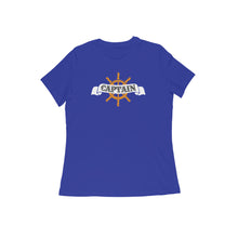 Load image into Gallery viewer, Captain (Typo with Wheel) - Women's Half Sleeve Round Neck T-shirt