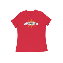 Load image into Gallery viewer, Captain (Typo with Wheel) - Women's Half Sleeve Round Neck T-shirt