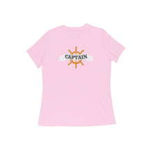 Load image into Gallery viewer, Captain (Typo with Wheel) - Women's Half Sleeve Round Neck T-shirt